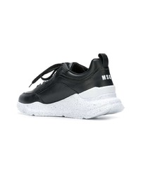 Chaussures de sport en cuir noires MSGM