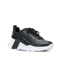 Chaussures de sport en cuir noires MSGM