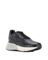 Chaussures de sport en cuir noires Alexander McQueen