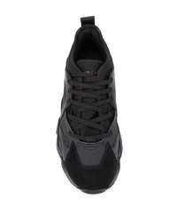 Chaussures de sport en cuir noires Emporio Armani