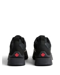 Chaussures de sport en cuir noires DSQUARED2