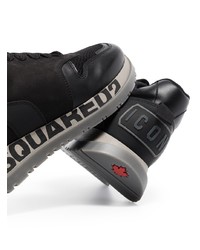 Chaussures de sport en cuir noires DSQUARED2