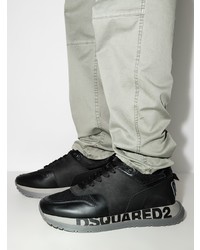 Chaussures de sport en cuir noires DSQUARED2