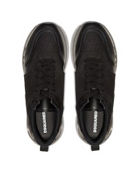 Chaussures de sport en cuir noires DSQUARED2