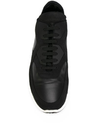 Chaussures de sport en cuir noires Neil Barrett