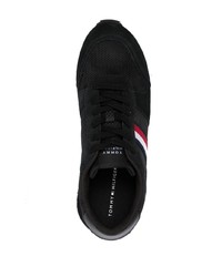 Chaussures de sport en cuir noires Tommy Hilfiger