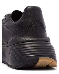 Chaussures de sport en cuir noires Bottega Veneta