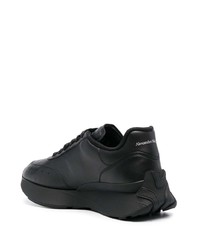 Chaussures de sport en cuir noires Alexander McQueen
