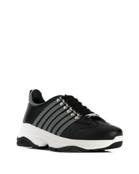 Chaussures de sport en cuir noires DSQUARED2