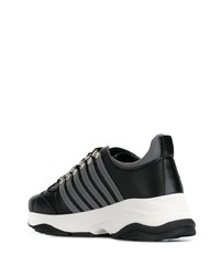 Chaussures de sport en cuir noires DSQUARED2