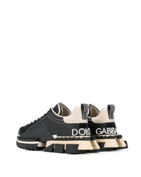 Chaussures de sport en cuir noires Dolce & Gabbana