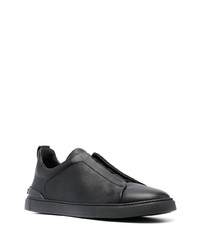 Chaussures de sport en cuir noires Zegna