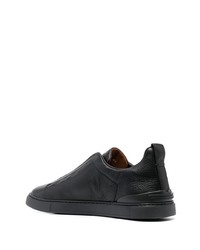 Chaussures de sport en cuir noires Zegna