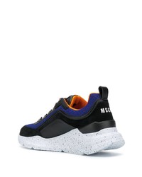 Chaussures de sport en cuir noires MSGM