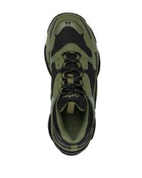 Chaussures de sport en cuir olive Balenciaga