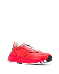 Chaussures de sport en cuir rouges Bottega Veneta