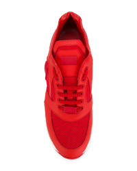 Chaussures de sport en cuir rouges Philipp Plein