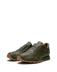 Chaussures de sport en cuir vert foncé Reebok