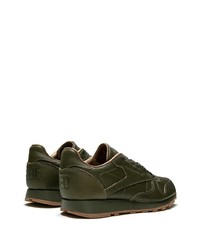 Chaussures de sport en cuir vert foncé Reebok