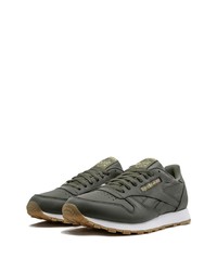 Chaussures de sport en cuir vert foncé Reebok