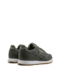 Chaussures de sport en cuir vert foncé Reebok