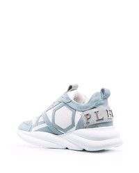 Chaussures de sport en daim bleu clair Philipp Plein