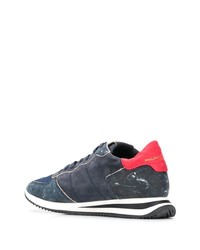 Chaussures de sport en daim bleu marine Philippe Model