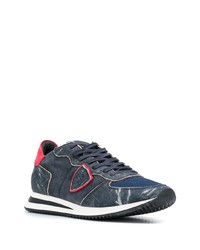 Chaussures de sport en daim bleu marine Philippe Model