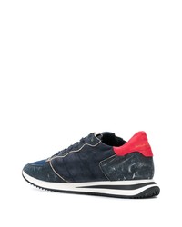 Chaussures de sport en daim bleu marine Philippe Model