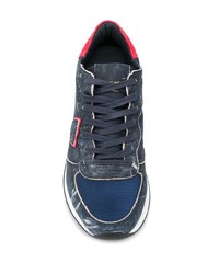 Chaussures de sport en daim bleu marine Philippe Model