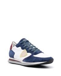 Chaussures de sport en daim bleu marine Philippe Model Paris