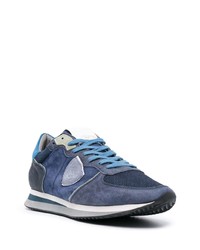 Chaussures de sport en daim bleu marine Philippe Model Paris