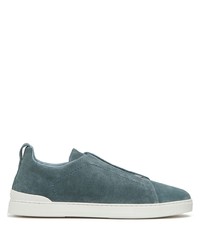 Chaussures de sport en daim bleu marine Zegna