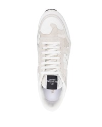 Chaussures de sport en daim camouflage blanches Valentino Garavani