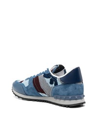 Chaussures de sport en daim camouflage bleues Valentino Garavani