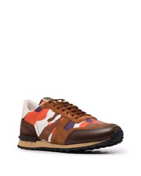 Chaussures de sport en daim camouflage marron Valentino Garavani