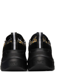 Chaussures de sport en daim noires VERSACE JEANS COUTURE