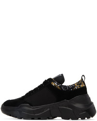 Chaussures de sport en daim noires VERSACE JEANS COUTURE