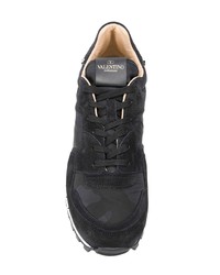 Chaussures de sport en daim noires Valentino