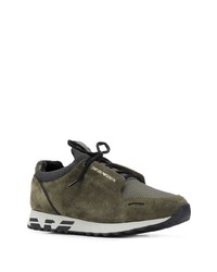 Chaussures de sport en daim olive Emporio Armani