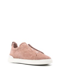 Chaussures de sport en daim roses Zegna