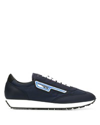 Chaussures de sport en toile bleu marine Prada
