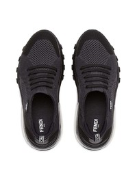 Chaussures de sport en toile noires Fendi