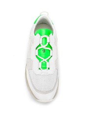 Chaussures de sport imprimées blanches Leather Crown