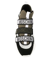 Chaussures de sport imprimées blanches Moschino