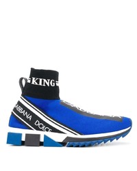 Chaussures de sport imprimées bleues Dolce & Gabbana
