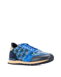 Chaussures de sport imprimées bleues Valentino