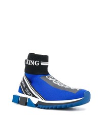 Chaussures de sport imprimées bleues Dolce & Gabbana