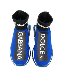 Chaussures de sport imprimées bleues Dolce & Gabbana