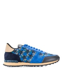 Chaussures de sport imprimées bleues Valentino